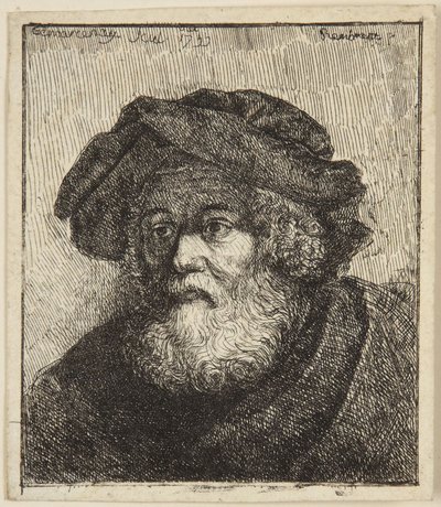 Oude man met muts door Rembrandt van Rijn