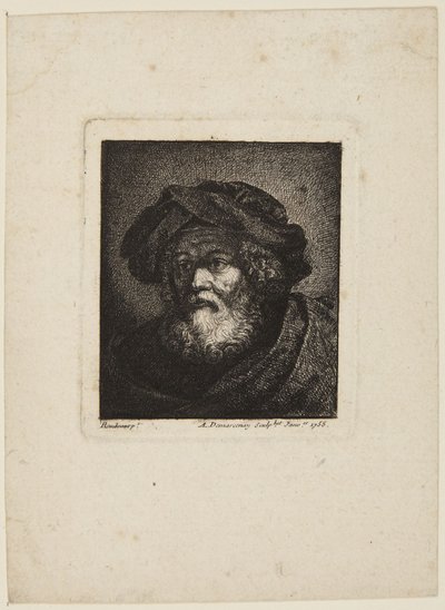 Oude man met muts door Rembrandt van Rijn