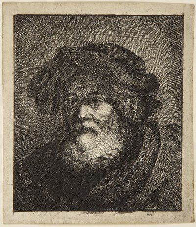 Oude man met muts door Rembrandt van Rijn