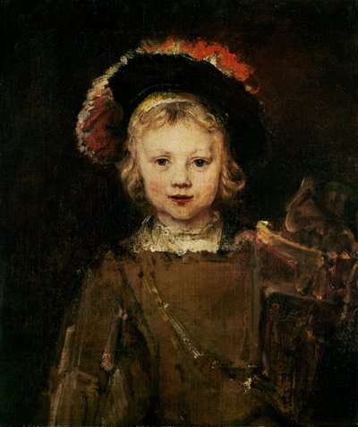 Jonge jongen in kostuum, ca. 1660 door Rembrandt van Rijn