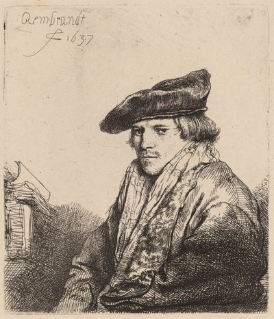 Jonge Man met een Fluwelen Muts (Ferdinand Bol?) door Rembrandt van Rijn