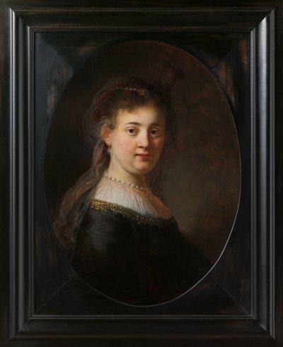 Jonge Vrouw in Fantasie Kostuum door Rembrandt van Rijn