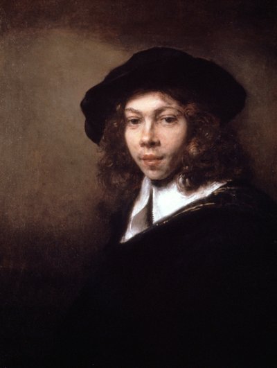 Jongeling met een zwarte pet, 1666 door Rembrandt van Rijn