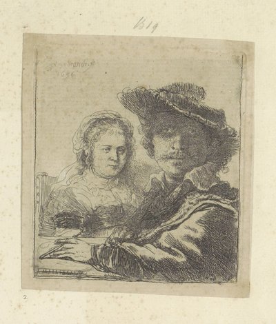 Zelfportret met Saskia door Rembrandt van Rijn
