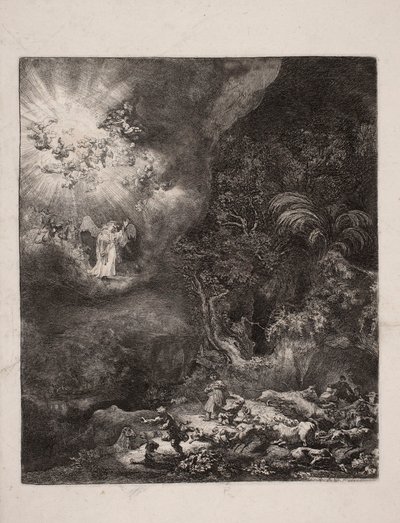 De aankondiging aan de herders door Rembrandt van Rijn