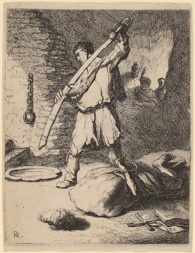 Onthoofding van Johannes de Doper door Rembrandt van Rijn and Studio of Rembrandt