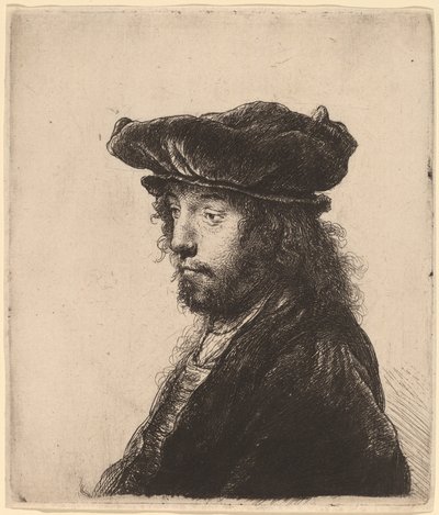 Het vierde oosterse hoofd door Rembrandt van Rijn and Studio of Rembrandt