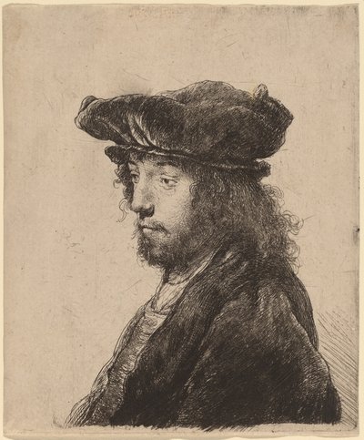 Het vierde oosterse hoofd door Rembrandt van Rijn and Studio of Rembrandt