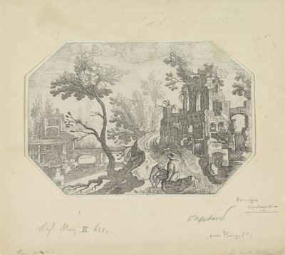 Landschap met ruïne door Remigio Cantagallina