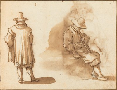 Twee studies van een man door Remigio Cantagallina