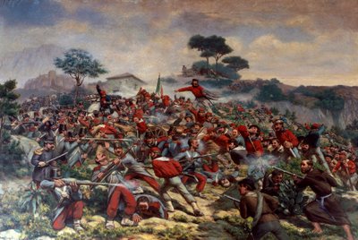 Giuseppe Garibaldi bij de Slag bij Calatafimi, 15 mei door Remigio Legat