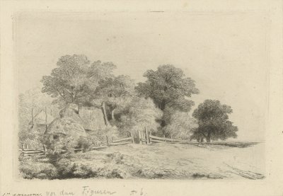 Boerderij bij een hek door Remigius Adrianus Haanen