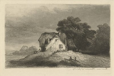 Huizen op een heuvel door Remigius Adrianus Haanen
