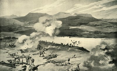 De slag bij Colenso - De Dublin Fusiliers proberen de Tugela over te steken, 1900 door René Bull