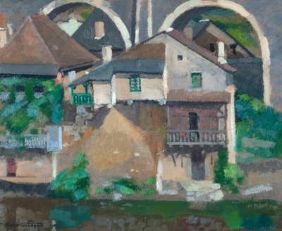 Huizen aan de Vézère in Uzerche door René Fontayne