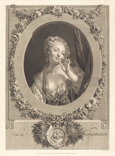 De wellustige door René Gaillard after Jean Baptiste Greuze