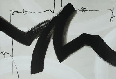 Dynamische zwarte inktstroom door Renate Holzner