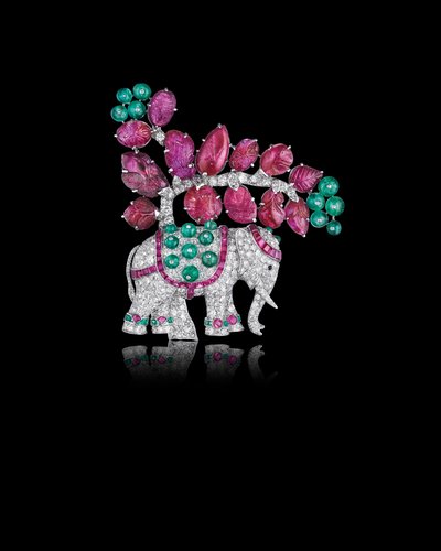 Art Deco olifant broche door Rene Boivin