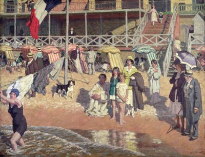 Badhuisgasten voor het Grand Hotel, Cabourg, ca. 1920 door René François Xavier Prinet