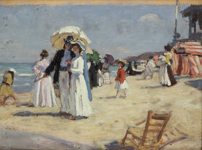 Koppel op het Strand van Cabourg door René François Xavier Prinet