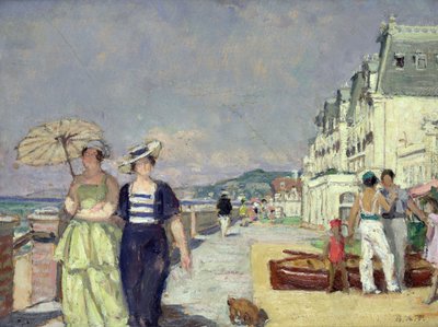 Elegante vrouwen aan de kust in Cabourg, c.1929 door René François Xavier Prinet