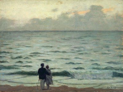 Windvlaag, Zonsondergang in Cabourg, c.1937 door René François Xavier Prinet