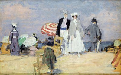 Het Strand bij Hoogwater door René François Xavier Prinet