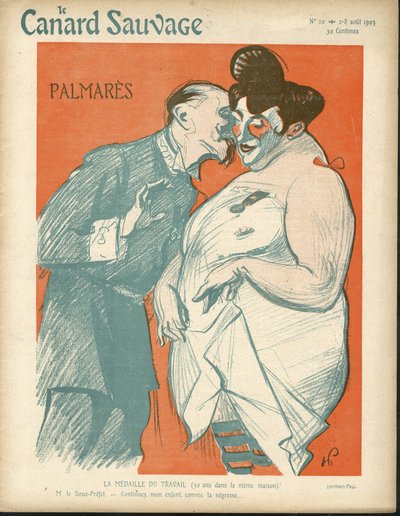 Illustratie door Hermann-Paul (1864-1940) voor De Wilde Eend Omslag, nr. 20 door Rene George Hermann Paul
