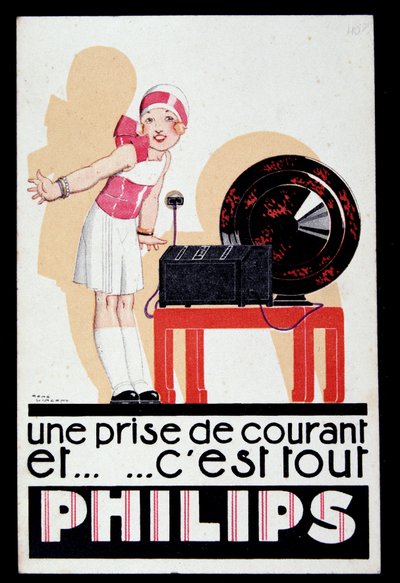 Reclame voor de radio set Philips, ca. 1930 door Rene Vincent
