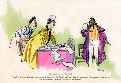 Het engagement van Chocolat door de directeur van de Nouveau Cirque de Paris - clownsduo van George Footitt (soms geschreven als FootIT of Footitt, zijn echte naam Tudor Hall, witte clown door Rene Vincent