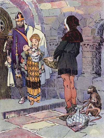 Een Klein Meisje uit de Feodale Tijden (kleur litho) door Rene Vincent