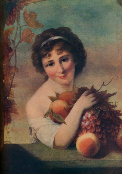 Meisje met fruit door Rev. Matthew William Peters