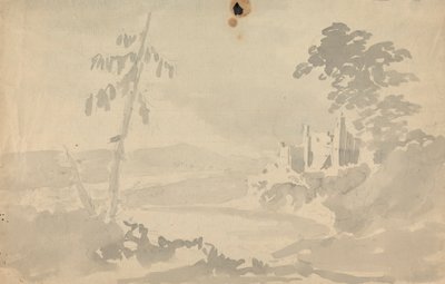 Landschap met kasteel en rivier door Rev. William Gilpin