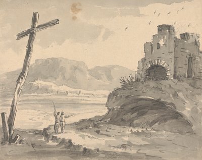 Landschap met groot kruisvormig door Rev. William Gilpin