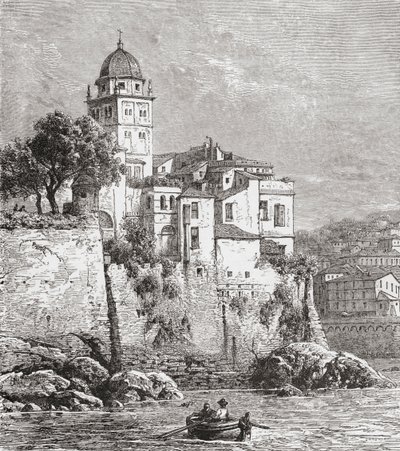 Het Arsenaal in Genua, Noord-Italië in de late 19e eeuw. Uit Italiaanse Prenten van Rev. Samuel Manning, gepubliceerd ca. 1890. door Reverend Samuel Manning