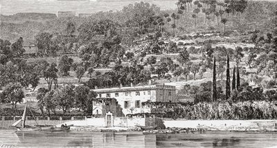Het eiland Palmaria, tegenover La Spezzia, Italië in de late 19e eeuw. Uit Italiaanse foto