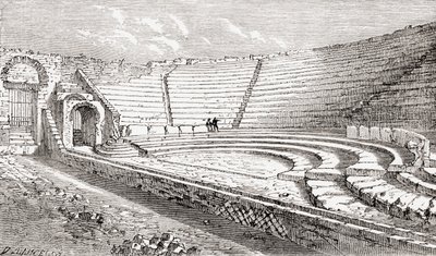 Het kleine theater, Pompeii, Napels, Italië uit Italiaanse afbeeldingen door Rev. Samuel Manning, gepubliceerd ca. 1890 door Reverend Samuel Manning
