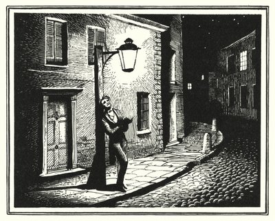 Hans Christian Andersen: De oude straatlantaarn door Rex (after) Whistler