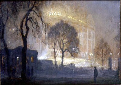 De Regal vanuit Hyde Park op een Mistige Nacht door Rex Vicat Cole