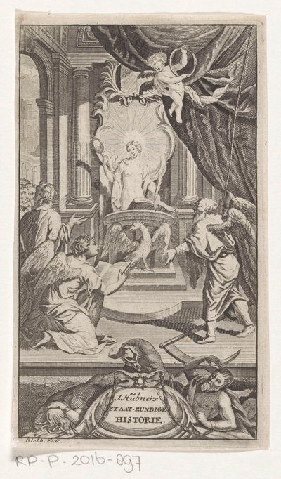 Vader Tijd onthult Geschiedenis (titelpagina voor: Johann Hübner, Beknopte vragen uit de staat-kundige historie, 1719) door Reynier Blokhuysen