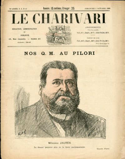 Omslag van "The Charivari", Satirisch in kleuren door Ricardo Flores