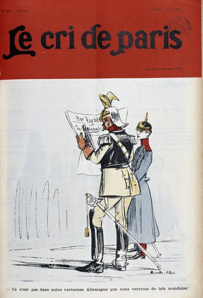 Keizer van Duitsland (?) leest een krant die schandalen aanklaagt (maar welke?) , door Florès-couv. 