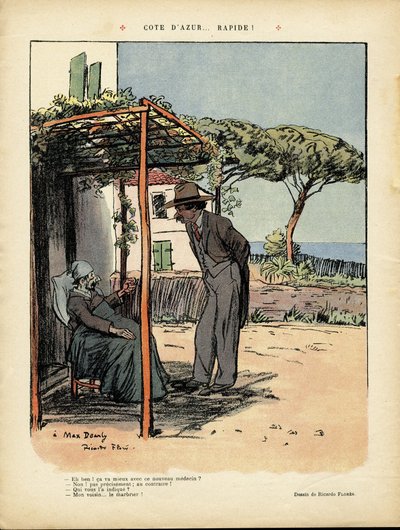 Illustratie van Ricardo Flores (1878-1918) in Le Rire, 24/02/12 - Côte d