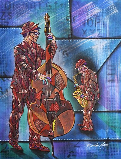 Geometric Jazz Players door Ricardo Maya