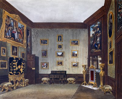 Schrijfkamer van de Koning, uit De Geschiedenis van de Koninklijke Residenties door Richard (after) Cattermole