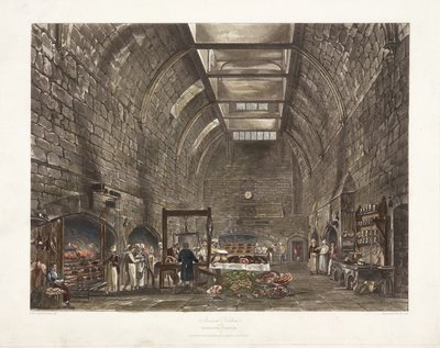 Oude keuken Windsor Castle, begin 19e eeuw door John Pardon