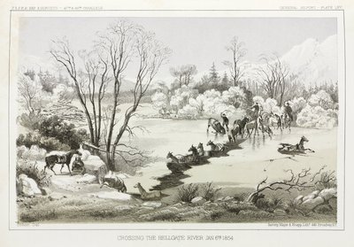Oversteek van de Hellgate-rivier, Montana, VS, 6 januari 1854 door John Pardon