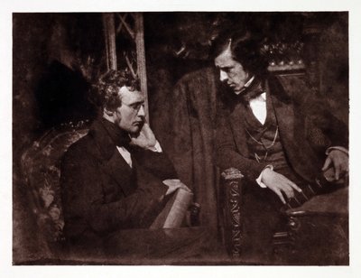 Twee mannen in gesprek: dokter Samuel Brown (1817-1856) en dominee George Gilfillan (1813-1878), foto rond 1840 door John Pardon