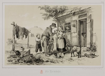 Mijnwerker die naar huis terugkeert, Duitsland, ca. 1851 door John Pardon