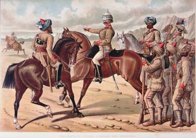 Het Korps van gidsen (Cavalerie en Infanterie), het Anglo-Indiase Leger van de jaren 1880 door Richard (after) Simkin